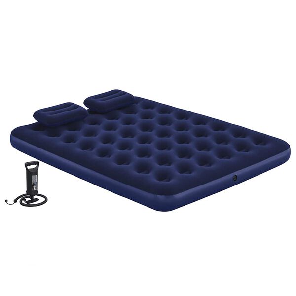 90750 Bestway Inflatable Flocked Airbed with Pillow and Air Pump 203 x 152 x 22 cm 67374