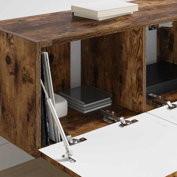 vidaXL Sj&oacute;nvarpsveggsk&aacute;pur Vegghengt Rau&eth;-eik 78,5 x 31 x 29,5 cm