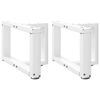 vidaXL s&oacute;fabor&eth;sf&aelig;tur T-laga 2 stk. hv&iacute;t 50x25x(30-31) cm st&aacute;l