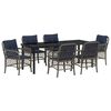 vidaXL Gar&eth;ur bor&eth;sett me&eth; p&uacute;&eth;i 7 pcs Gr&aacute;r og svartur Rattan