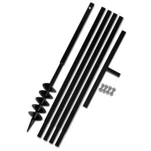 vidaXL Jar&eth;bor me&eth; Handfangi 100 mm me&eth; Framlengingarr&ouml;ri 5 m St&aacute;l