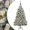 vidaXL Gervi j&oacute;latr&eacute; me&eth; 300 LED Gr&aelig;nn og hv&iacute;tur 180 cm PVC og m&aacute;lmur