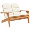 vidaXL Adirondack Gar&eth;bekkur me&eth; P&uacute;&eth;um 126 cm Gegnheill Akas&iacute;uvi&eth;ur