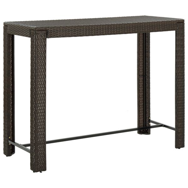 vidaXL Barborð fyrir Garðinn Brúnt 140,5x60,5 x110,5 cm Pólýrattan