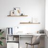 vidaXL Vegghylla me&eth; hillu 2 pcs Br&uacute;nn 100 x 9 x 3 cm Samsettur vi&eth;ur