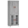 vidaXL H&aacute;r Sk&aacute;pur Gr&aacute;r Sonoma 69,5x34x180 cm Samsettur Vi&eth;ur