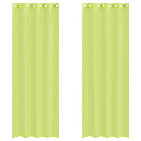 vidaXL Voile Gluggatjöld með Grommets 2 stk Apple Green 140x260 cm