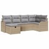 vidaXL Gar&eth;s&oacute;fa sett me&eth; p&uacute;&eth;i 6 pcs drappa&eth;ur og lj&oacute;sgr&aacute;r Poly rattan