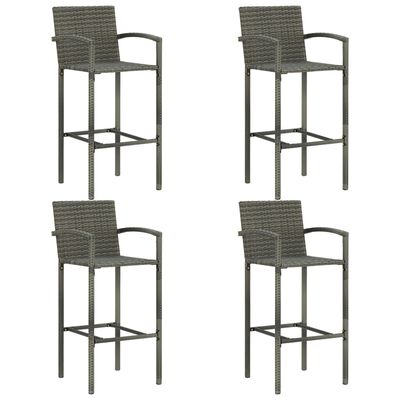 vidaXL 5 stykki Garden Bar Poly Rattan Grey