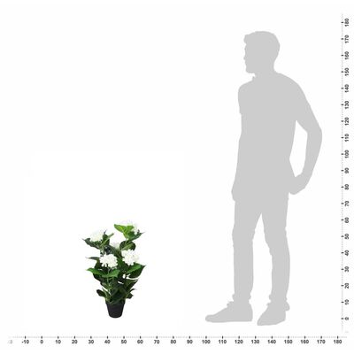 vidaXL Gerviplanta Hortensía með Blómapotti 60 cm Hvít