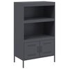 vidaXL H&aacute;r Skenkur Reykgr&aacute;r 68x39x113 cm St&aacute;l