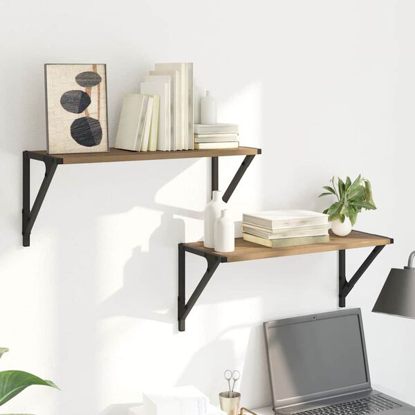 vidaXL Vegghyllur 2 pcs Artisan Eik 60 x 25 x 25,5 cm Samsettur vi&eth;ur