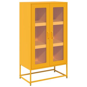 vidaXL Highboard Mustard Yellow 68x39x123 cm Stál