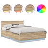 vidaXL Ramsv&iacute;k me&eth; h&ouml;fu&eth;gafl Sonoma Eik 160 x 200 cm Samsettur vi&eth;ur