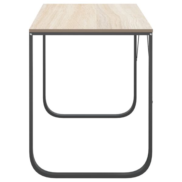 vidaXL Tölvuborð Svart og Eik 110x60x73 cm Samsettur Viður