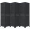 vidaXL Skilrúm 6 Þil Svart Gegnheill Paulowniaviður
