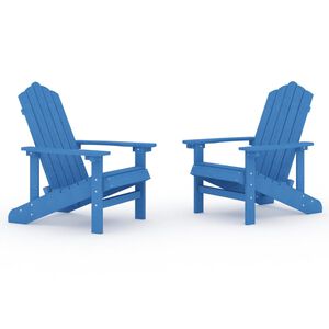 vidaXL Adirondack Gar&eth;st&oacute;lar 2 stk. HDPE Vatnsbl&aacute;ir