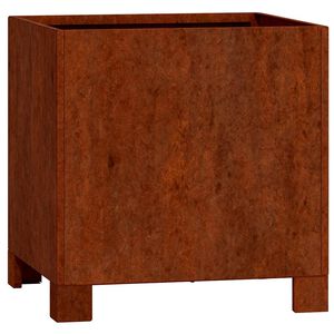vidaXL Gr&oacute;&eth;ursetningu me&eth; f&oacute;tum Rusty 30x30x30 cm Corten St&aacute;l