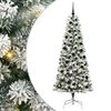 vidaXL Gervi hengdu j&oacute;latr&eacute; me&eth; 300 LED Gr&aelig;nn og hv&iacute;tur 210 cm
