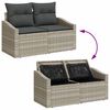 vidaXL Garðsófa sett með púði með geymslu 8 pcs Ljósgrár pólýrattan