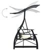 49228 vidaXL 3-Seater Garden Swing Bench with Canopy Poly Rattan Black