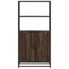 vidaXL Highboard Brún Eik 68x35x139 cm Hannaður viður og málmur