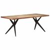 vidaXL Bor&eth;stofubor&eth; 200x90x76 cm Gegnheill Endurunninn Vi&eth;ur