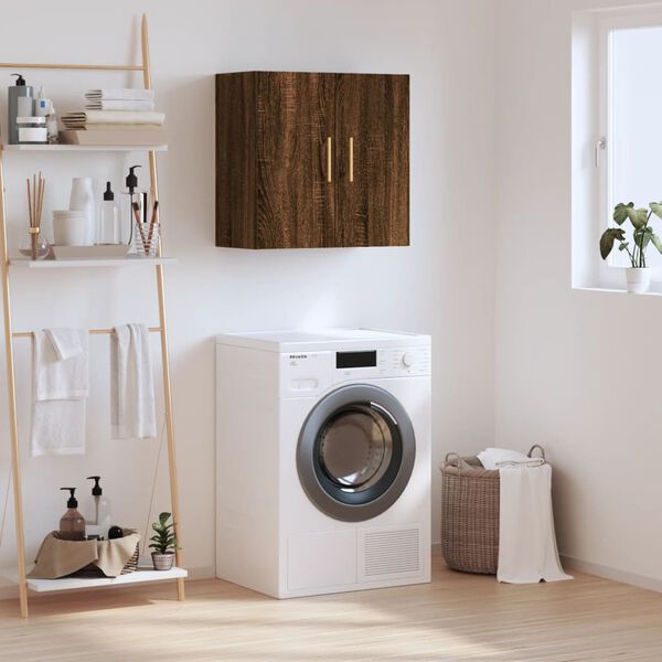 vidaXL Veggfestur Skápur Brún Eik 60x31x60 cm Samsettur Viður