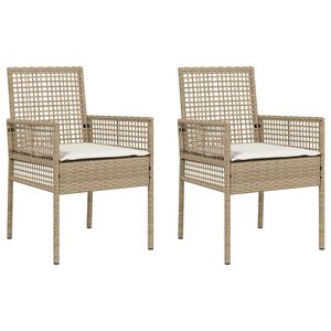 vidaXL Gar&eth;st&oacute;ll 2 pcs Drapplita&eth;ur 55 x 53 x 85 cm p&oacute;l&yacute;rattan