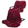 vidaXL Anti-Slip Faux Rabbit Fur Blanket Olite 4 pcs Bordeaux Rau&eth;ur