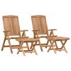 vidaXL Gar&eth;ur bor&eth;sett 4 pcs Br&uacute;nn Solid teak vi&eth;ur