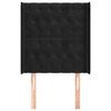 vidaXL Höfðagafl með Eyrum 83x16x118/128 cm Svört Flauel