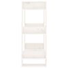 vidaXL Bókaskápur/Skilrúm Hvítt 60x35x91 cm Gegnheil Fura