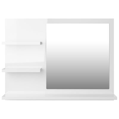 805012 vidaXL Bathroom Mirror High Gloss White 60x10,5x45 cm Chipboard