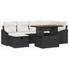 vidaXL Gar&eth;s&oacute;fa sett 7 pcs Svartur p&oacute;l&yacute;rattan