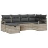 vidaXL S&oacute;fasett me&eth; p&uacute;&eth;i me&eth; geymslu 6 pcs Lj&oacute;sgr&aacute;r p&oacute;l&yacute;rattan