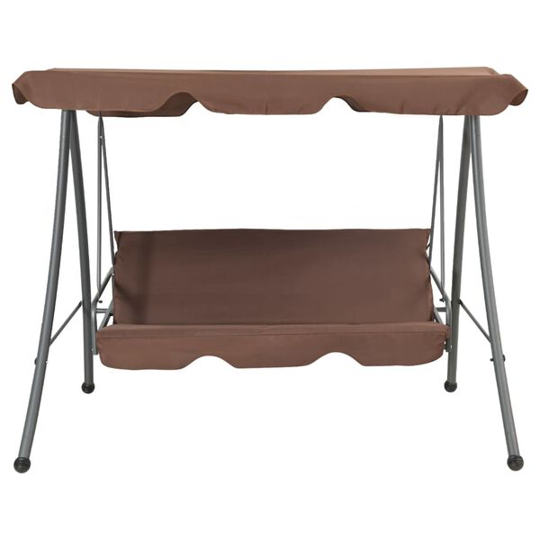 43238 vidaXL Úti Rólubekkur með Tjaldhimni Kaffibrúnn