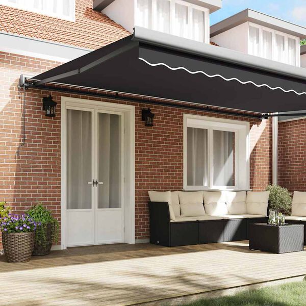 vidaXL S&oacute;lskermur Antras&iacute;t 500 x 300 x 165 cm P&oacute;l&yacute;ester og Aluminium