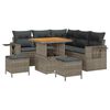 vidaXL Gar&eth;s&oacute;fa sett me&eth; p&uacute;&eth;i 8 pcs Gr&aacute;r p&oacute;l&yacute;rattan