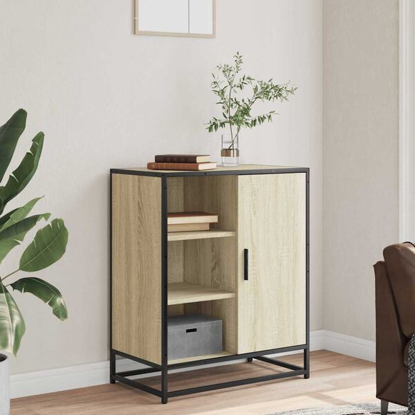 vidaXL Skenkir Sonoma Eikarlitur 62x35x76 cm Samsettur Vi&eth;ur