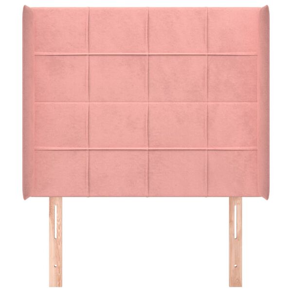 vidaXL H&ouml;f&eth;agafl me&eth; Eyrum 83x16x118/128 cm Bleik Flauel