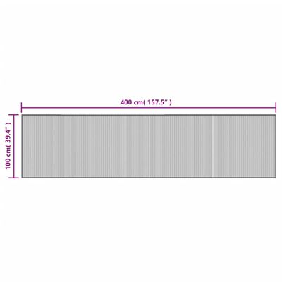 vidaXL Motta Rétthyrnd Brún 100x400 cm Bambus