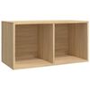 vidaXL V&iacute;nylpl&ouml;tusk&aacute;pur Sonoma Eikarlitur 71x34x36 cm Samsettur Vi&eth;ur