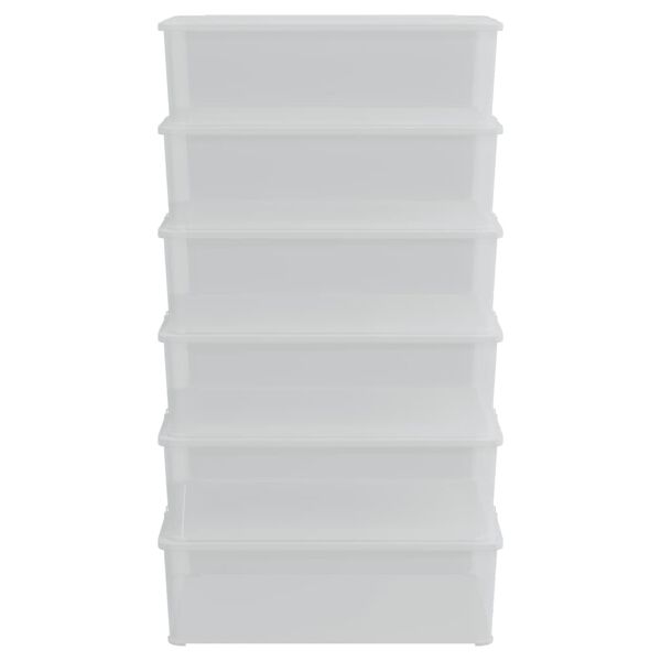 vidaXL Plastgeymslukassar 6 stk. 25 L Staflanlegir