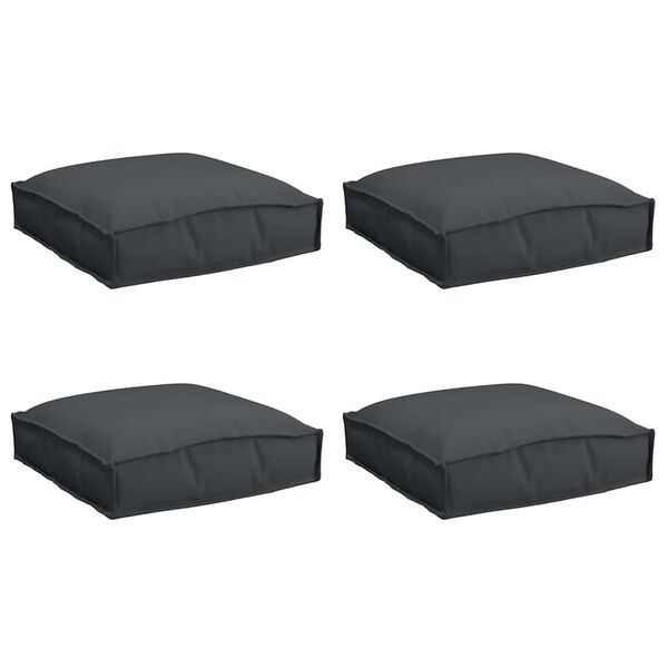 vidaXL Brettpúði fyrir sæti 4 pcs Svartur 40 x 40 x 8 cm Oxford efni