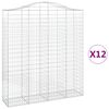 vidaXL Bogadreginn Grj&oacute;tkassi 12 stk. 200x50x220/240 cm Sinkh&uacute;&eth;a&eth; J&aacute;rn