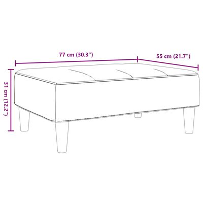 vidaXL Fótskemill Svartur 77x55x31 cm Tauáklæði