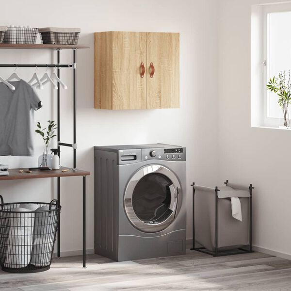 vidaXL Veggsk&aacute;pur Sonoma Eik 60x31x60 cm Samsettur Vi&eth;ur