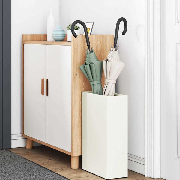 vidaXL Regnhlífastendur Hvítt 28 x 12 x 41 cm Stál