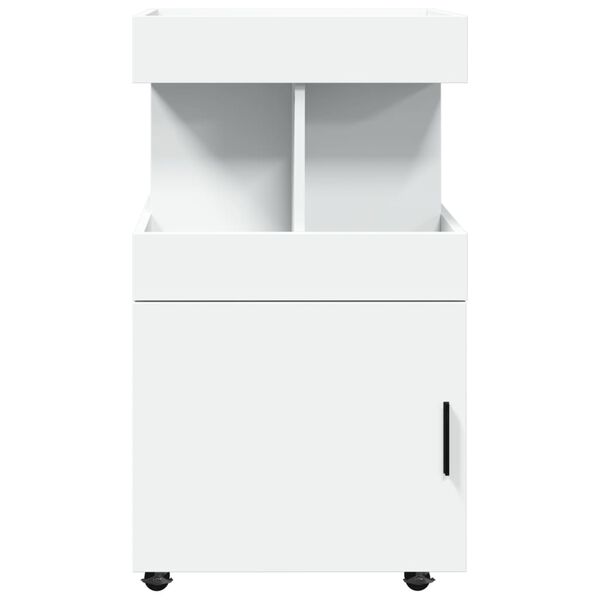 vidaXL Barvagn Hv&iacute;tt 50x41x89 cm Samsettur Vi&eth;ur